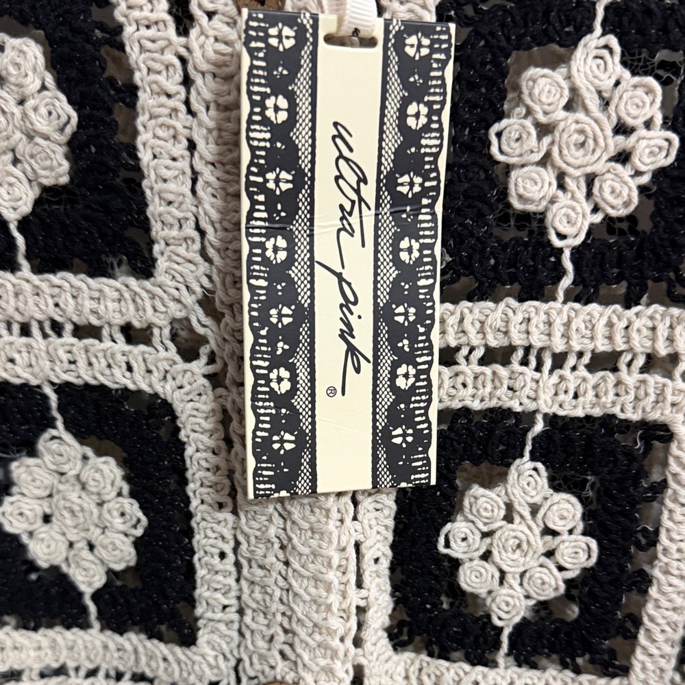 Black and Cream Crochet Sweater - Picture 2 of 3